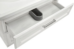 ASB-Woodline Мебель для ванной Венеция 100 подвесная белая патина серебро – фотография-9